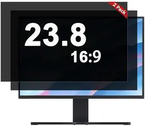 Vxaop [2 Pack] 23.8 Inch Computer Monitor Privacy Screen for 16:9 Aspect Ratio - Anti-Glare, Blue Light Filtering, Eye Protection, Removable Anti-Scratch Privacy Shield Screen 23.8in