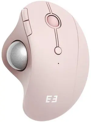 seenda Wireless Trackball Mouse, Bluetooth Ergonomic Rollerball Mouse, Rechargeable Multi Devices USB/Bluetooth Connection Thumb Control Compatible for Mac/Android/Windows Computers, Rose Pink