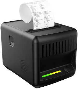 POS Receipt Printer, 80mm Thermal Printer with Auto Cutter, Large-Capacity Paper Bin, Wall-Mountable, High-Speed Printing, Compatible with Square, Shopify, Cash Drawer, Fits Catering/Retail/Logistics