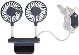 Airshi Screen Clip On Fan, 6.6ft USB Cable Monitor Fan 2 Heads 3 Speed Modes Easy Operation for Travel (Blue)