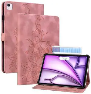 KEFBWAO Case for iPad Air 13 Inch Case 2025 M3/2024 M2, Auto Wake/Sleep Supports Pencil Pro and Pencil(USB-C) Magnetic Clasp for iPad Air 13 Cover, Pink