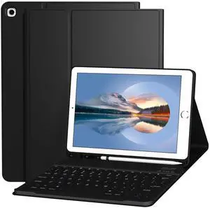 Divufus Keyboard Case for iPad 9th/8th/7th Generation 10.2 Inch [Magnetic Detachable Wireless Keyboard][Support 3 System] Flip Stand Case with Pencil Holder for iPad 10.2 2021/2020/2019, Black-2