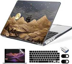 MecBevia for MacBook Pro 14 inch Case M5 M4 M3 M2 A3434 A3112 A3401 A3185 A2918 A2992 A2779 M1 A2442 Pro Max Chip (Released 2025 to 2021), Hard Shell Cover for MacBook Pro 14", Mount