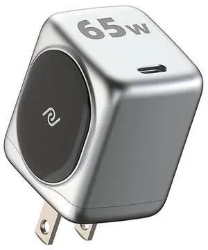 POWERLAND USB C Charger 65W, (GaN Charger 65W),Fast Compact Charger for MacBook Pro/Air, iPad Pro, Google Pixelbook, ThinkPad E490, iPhone 15/14/13 Microsoft Surface Book 2 and More Silver