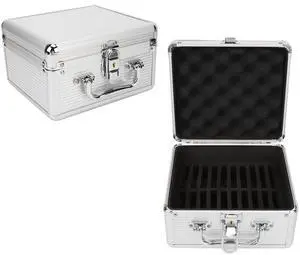 shenruifa 20 Bays 2.5in Hard Drive Storage Box with Safety Lock 2 Keys ABS Handle Shockproof Hard Drive Case EVA Cushioning Pad for 2.5in Hard Drives