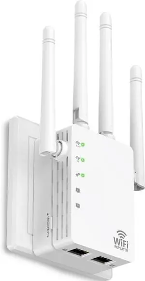 WiFi Extender with Ethernet Port, 1200Mbps Dual Band (5GHz/2.4GHz) WiFi Booster.Covers Up to 12880 Sq.ft,Supports 105 Devices, Easy Setup Signal Booster, EasyMesh Compatible, Four Directional Antennas
