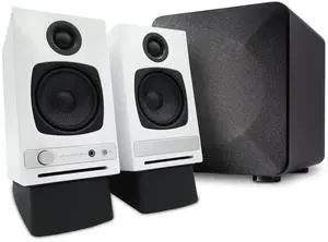 Audioengine A2 HD White Pc Speakers with S6 Subwoofer and DS1 Stands