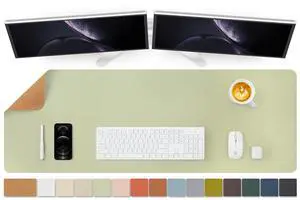 Large Cork Desk Mat - 47.2"x 17" Desk Pad for Office and Home - Ideal for Large Mouse Pad and Desk Mats on Top of Desks(Light Green)