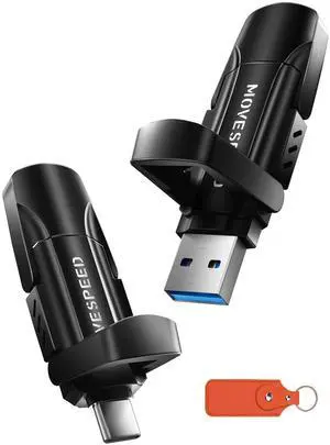 MOVE SPEED 512GB Solid State Drives, 570MB/S Read Speed External SSD with Dual Port Type C + USB 3.2 Portable SSD for iPhone 17/16/15 Series, Android, Mac, Windows