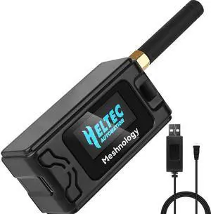 ESP32 Lo Ra V3 Development Board + 1100mAh Battery + Case + USB Charger Cable Set - with 915MHz Antenna and SX1262 Lo Ra V3 Devices for Mesh Tastic Ar duino Lo Rawan IOT (N30 Version,4-in-1,Black)