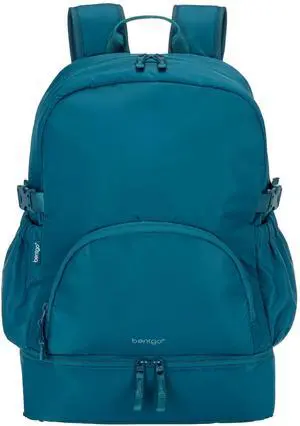 Bentgo 2-in-1 Adult Backpack & Insulated Lunch Bag  Lightweight, Water-Resistant Travel Backpack with 9 Compartments, Laptop Sleeve & Trolley Sleeve for Work & Everyday Use (Deep Teal)