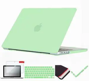 Se7enline Compatible with 2021-2025 MacBook Pro 14 inch Case Hard Shell Cover for 14-inch A3434 A2779 A2918 A2992 A3112 A3401 M5 M4 M3 M2 M1&Keyboard Skin &Screen Protector &Dust Plug,Melon Green