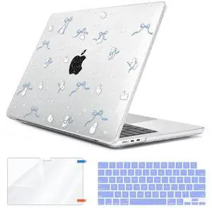 HOHAIYOO Compatible with MacBook Air 15 inch Case 2025 2024 2023 Release M4 A3241 M3 A3114 M2 A2941 with Liquid Retina Display, Hard Shell Case&Keyboard Cover&Webcam Cover&Screen Protector, Bunny-B