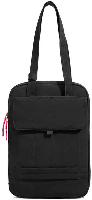 Linpr 15.6 Inch Laptop Shoulder Bag, Vertical Puffy Laptop Sleeve for MacBook Pro/Air M4/M3/M2/M1 (2024-2019), iPad Pro/Air/Mini, Quilted Puffer Handle Carrying Case with Luggage Strap (Black)