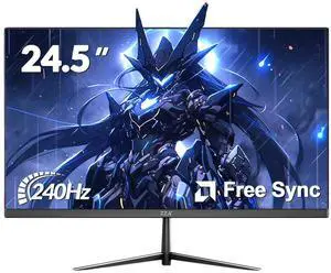 ZZA 24.5" PC Monitor for Gaming, 240Hz FHD Display, VA Panel, AMD FreeSync, 120% sRGB, Low Blue Mode, VESA Mount75X75MM, DP1.4/HDMI2.0