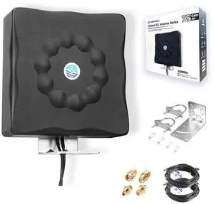 Maswell 5G LTE Antenna Outdoor, 2X2 MIMO 600-8000 MHz Omni-Directional Aerial Both SMA and TS9, WiFi 6E Mobile 5G 4G+ LTE-A for Router, RV, Camping, LMR195 Equivalent Cable, Up to 7.5 dBi Gain