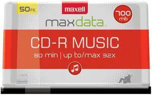 Maxell CD-R Music Spindle, Audio only, Blank Media, 50-pack(625156)