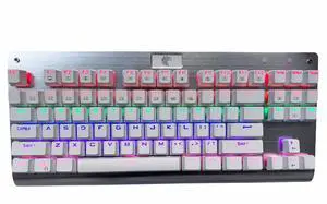 Granvela OUTEMU Brown Switches Mechanical Keyboard - Z-77 87-Key Tenkeyless | Rainbow LED Backlit | NKRO(N-Key Rollover) | Hot Swappable | Tenkeyless |Aluminium Panel -White