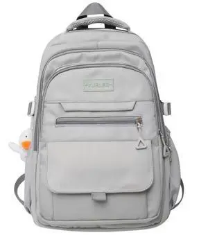 MININAI Student Backpack for Teen Girls Boys Preppy Elementary Middle School College Bookbags Cute Aesthetic Trendy Daypack (Gray)