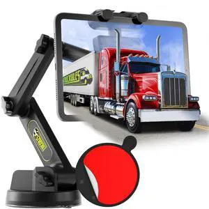 Tablet Holder for Truck Tablet Mount - iPad Mount for Truck, Heavy Duty Super Suction Cup, 16.7 inch Long Arm & Stable, Device & iPad Holder for Dashboard,Dashboard Pad Windshield and Window -Big Rig