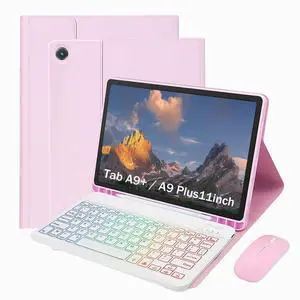 Keyboard Case for Samsung Galaxy Tab A9+ / A9 Plus11inch - 3 Color Backlit, 2023 -with S Pencil Holder Case and MouseDetachable Keyboard (Pink) Keyboard Case for Samsung Galaxy Tab A9+ / A9 Plus11inch - 3 Color Backlit, 2023 -with S Pencil Holder Case and MouseDetachable Keyboard (Pink)