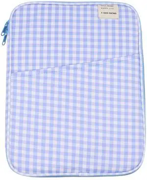 RARITYUS 13-14 Inch Fashion Plaid Laptop Sleeve Bag iPad Protective Case Kawaii Tablet Cover Notebook Storage Bag for Women Girls