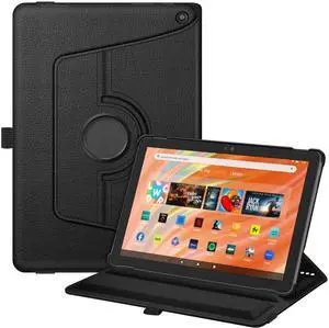 Fintie Case for All-New Amazon Fire HD 10 Tablet (13th Generation 10.1", 2023 Release)- 360 Degree Rotating Swivel Stand Cover with Dual Auto Sleep/Wake, Black