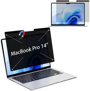 MUBUY-GOL Magnetic Privacy Screen Protector for MacBook Pro 14 inch (2025-2021, M5, M4, M3, M2, M1) 360° Anti-Spy, Anti-Glare, Anti-Blue Light Protection, Enhanced Screen Clarity & Scratch Guard