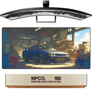 MPCO. Manga Motors Large Gaming Desk Pad - 36" x 17" Aeroglyde Fabric Geralds-GTR Desk Mats - Non-Slip, Smooth Glide for Precision Gaming & Work