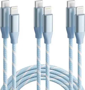3 Pack 6FT USB C to Lightning Cable iPhone Fast Charger Fast Charging Type c to Lightning Cable for iPhone 14 13 12 11 Pro Max Xr Xs 8 and More