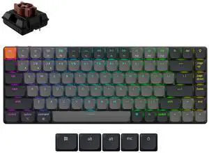 Keychron K3 QMK Ultra-Slim Wireless Mechanical Gaming Keyboard, 75% Layout, RGB LED Backlight Wired Bluetooth Professional Office Keyboard, Milk POM Brown Switch for Mac/Windows, Version 3