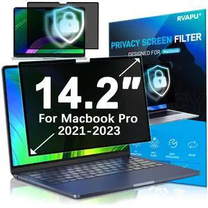 RVAPU for Macbook Pro 14 inch Screen Protector Privacy Filter Removable Anti Peeping Anti Blue Light Glare Privacy Filter Shield for Mac 14.2 Inch (2021-2024 A2442 M1/A2779 M2 /A2918 M3 /A2992 M3 Pro