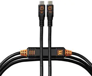 TetherPro Optima 10Gbps Gen 2 USB-C, 15' (4.6m), Straight to Straight, Non-Reflective Black