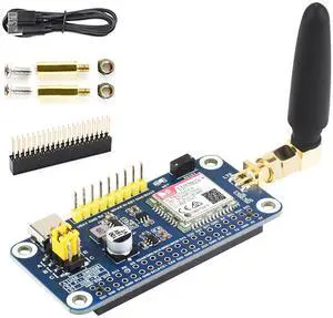 SIM7028 NB-IoT HAT for Raspberry Pi 5/4B/3B+/2B/Zero/Zero 2W and Jetson Nano,Onboard 40PIN GPIO Header, Supports Global Band NB-IoT Communication with GSM Antenna Type-C Interface