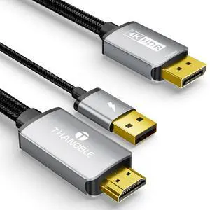 THANDBLE Active HDMI to DisplayPort Cable 10FT, 4K 60Hz 1080p 120Hz, Unidirectional HDMI Source to DP Monitor Display Port Cable Compatible for PC, Laptop, Computer, NVIDIA, AMD, PS5/4, Xbox
