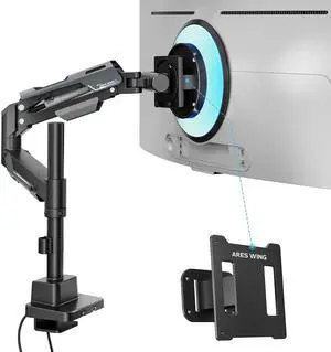 ARES WING Single Monitor Mount & VESA Adapter for Samsung Neo G9, G65B, G70A, G75T, G85NB, CRG9, CHG9, CHG90, and Odyssey G9 Monitors