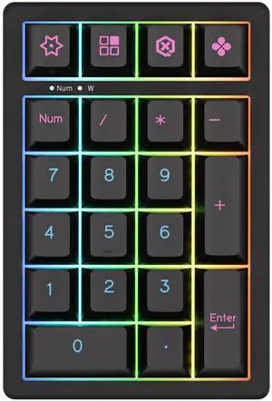 KEYCOOL K21 Mechanical Number Keypad Wireless Numeric Keyboard, Hot-swappable Bluetooth Numpad 5.0/2.4GHz, RGB Numerical Programmable Keyboard for Laptop Mac Win iOS Android