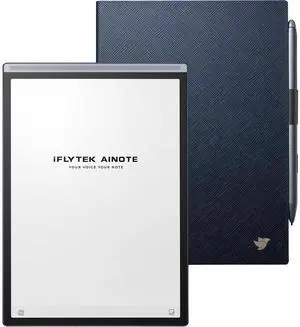 iFLYTEK AINOTE Air 2 AI Paper Tablet Bundle,8.2" NoteTaking Tablet with Pen & Blue Folio Case,Digital Notebook Support AI Voice-to-Text Transcription, Multi-Languages ChatGPT for Work/Meeting/Study