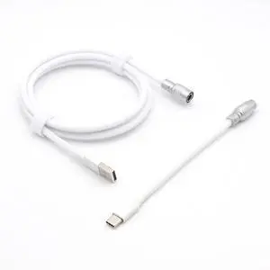 KCSJXF Pro Straight Keyboard Cable, 5 Foot USB A to USB Type C Cable (White)