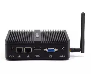 BASOARO Industrial PC Fanless Mini PC N100, 16GB RAM 256GB SSD, Gigabit Ethernet, HD VGA Dual Display, 2 RS232 COM, Dual Band WiFi, BT, Mini PC Win 11 Pro