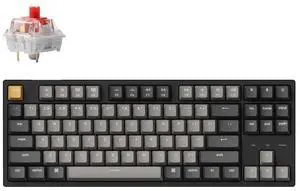 Keychron C1 Pro Wired Mechanical Keyboard TKL Layout, QMK Programmable RGB Backlit with Hot-swappable K Pro Red Switch, OEM Profile Double-Shot PBT Keycaps Compatible for Mac Windows Linux