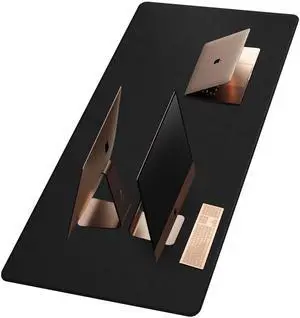 Cacoy 66.9" x 35.4" Leather Desk Mat, Large Computer Mouse Pad, PU Leather Desk Blotters Pad Protector, Extended Desk Mats on Top of Desks, Waterproof Desk Writing Pad for Office and Home (Black)