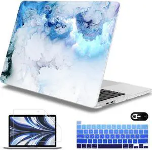 Mektron for MacBook Pro 13-inch Case 2022 2021 2020 Release A2338 M2 M1 A2289 A2251, Printed Plastic Hard Shell Cover for MacBook Pro 13.3-inch Touch Bar/Touch ID, Cloud & Lightning