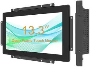 Senisway 13.3 Inch Industrial Touch Monitors 10 Points Embedded Open Frame Monitor 1920x1080 @ 60Hz TFT LCD Suitable for kiosks, ATMs, Vending Machines