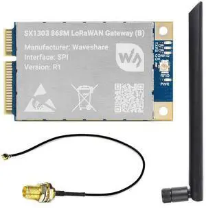 waveshare SX1303 868M LoRaWAN Gateway Module, Compatible with Raspberry Pi 5/4B/3B/Zero/Zero W/Zero 2W/Pico/Pico W/Pico WH, Mini-PCIe Socket Long Range Transmission Large Capacity Multi-Band Support