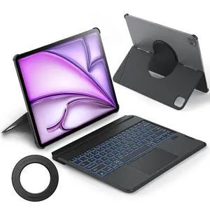 Nillkin Magnetic Stand Keyboard for iPad Pro 13" 2024 M4 & iPad Air 13" M3/M2Detachable Backlit Keyboard, Multi-Angle Stand, Thin and Light Portable-Black