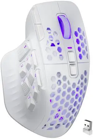 SOLAKAKA SM809 Pro Wireless Gaming Mouse for MMO,24000 DPI,16 Programmable,RGB PC Gaming Mice,White