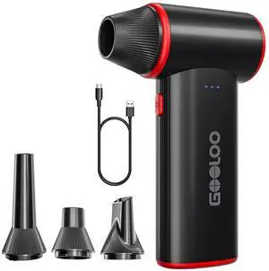 GOOLOO F3 Compressed Air Duster, 150000 RPM Portable Electric Air Duster for Cleaning, 3-Speed Adjustable Air Blower with Fast Charging, Rechargable Leaf Blower for Computer, Car, Keyboard, Outdoor