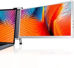 FOPO 14" Dual Monitor - Portable FHD 1080P IPS Laptop Screen Extender with USB-C & Mini HDMI, Plug & Play, Lightweight and Easy to Carry, Compatible with 14-17" Laptops, Switch, Xbox