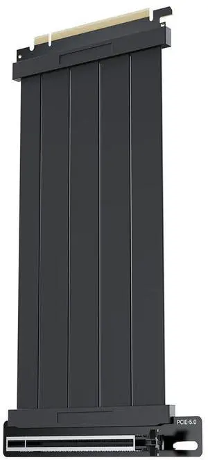 PCIE 5.0 Riser Cables,90 Degree Adapter, Compatible RTX5090 RX9070 GPU, Transfer Rate 32.0 GT/s, PCIE 5.0 X16 Riser Cable,Straight GPU Extension Cable GEN5for Vertical GPU Mount,200mm Black